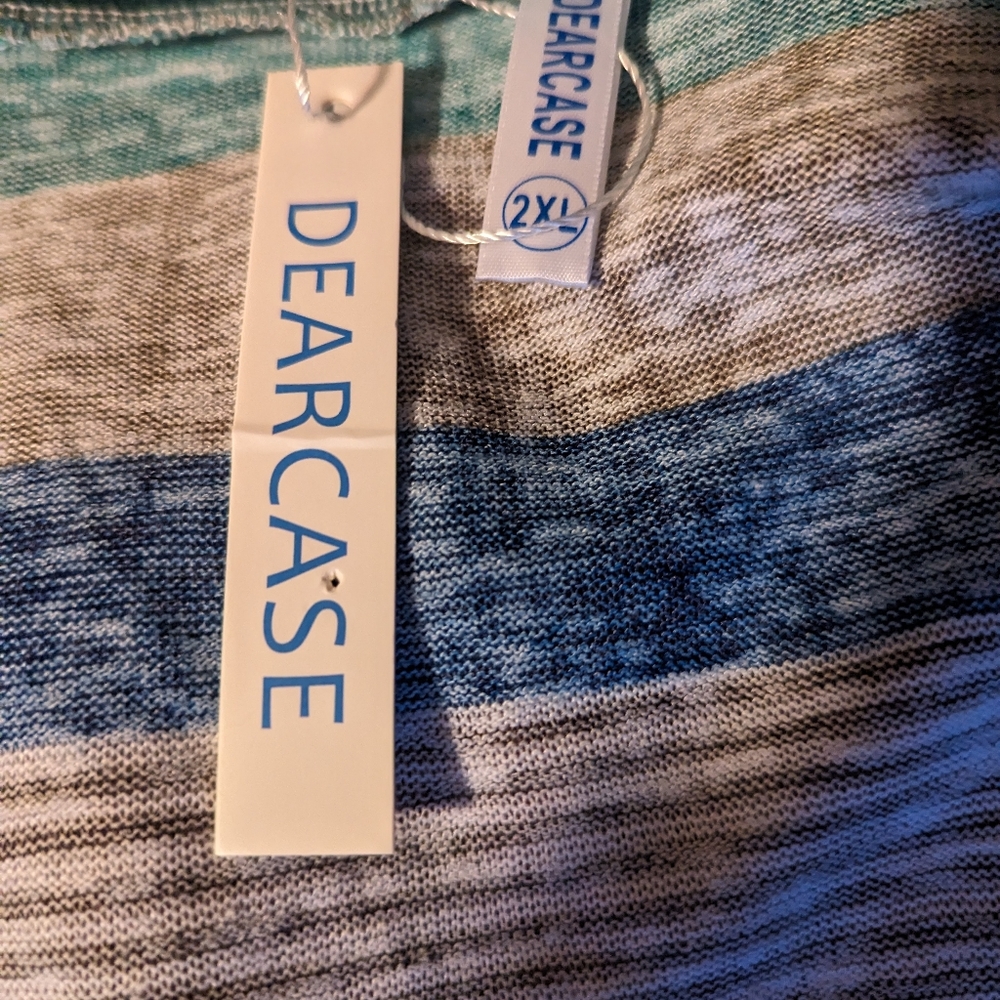 DEARCASE Open Asymmetrical Striped Cardigan 2x NWT - Picture 7 of 7